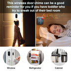 Daytech SANJIE Kabelloser Türsensor-Alarm – 55 Töne, 110 dB, 433 MHz, Selbstklebend, Schwarz