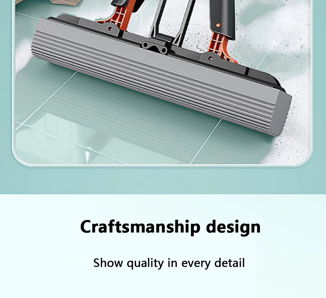 Gepresster selbstentleerender Gummi-Baumwollmopp, freihändiger magischer selbstreinigender Flachmopp, wiederverwendbarer Schwamm, Haushalts-Bodenreinigungswerkzeug