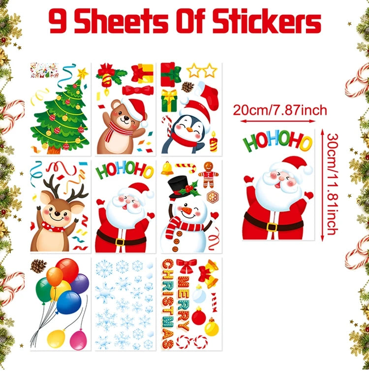 Weihnachts-Fensteraufkleber, Frohe Weihnachten, Dekorationen für Zuhause, 2025, Weihnachts-Wandaufkleber, Kinderzimmer, Neujahr, Dekoration 2026