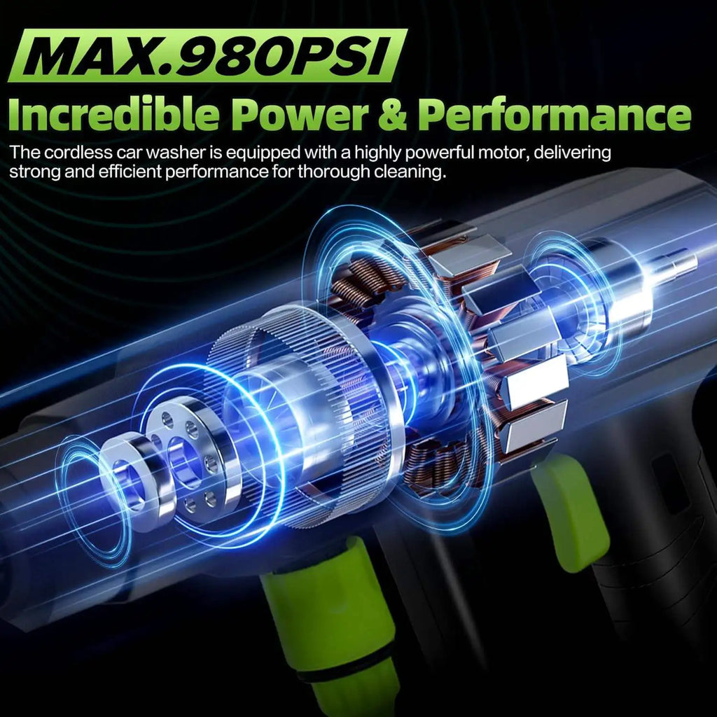 120Bar Bürstenlose Hochvolt-Autowaschpistole 6-in-1 Elektrische Gartenreinigung Spritzpistole fair für Makita 21V Batterie