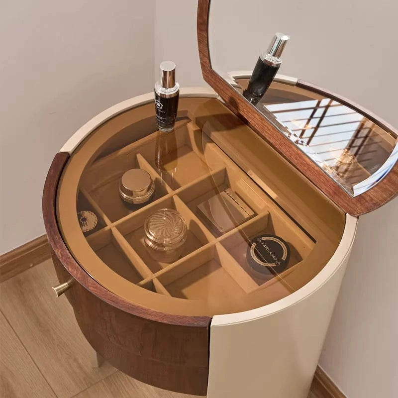Wohnung Design Schminktisch Runde Luxus Schlafzimmer Set Schminktisch Stuhl Büro Penteadeira De Maquiagem Haus Zubehör