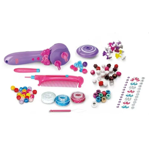 3-in-1 Elektrisches Haar-Flechtgerät – Automatisch, Glitzer & Perlen, Rollenspiel, Kinder-Geschenk