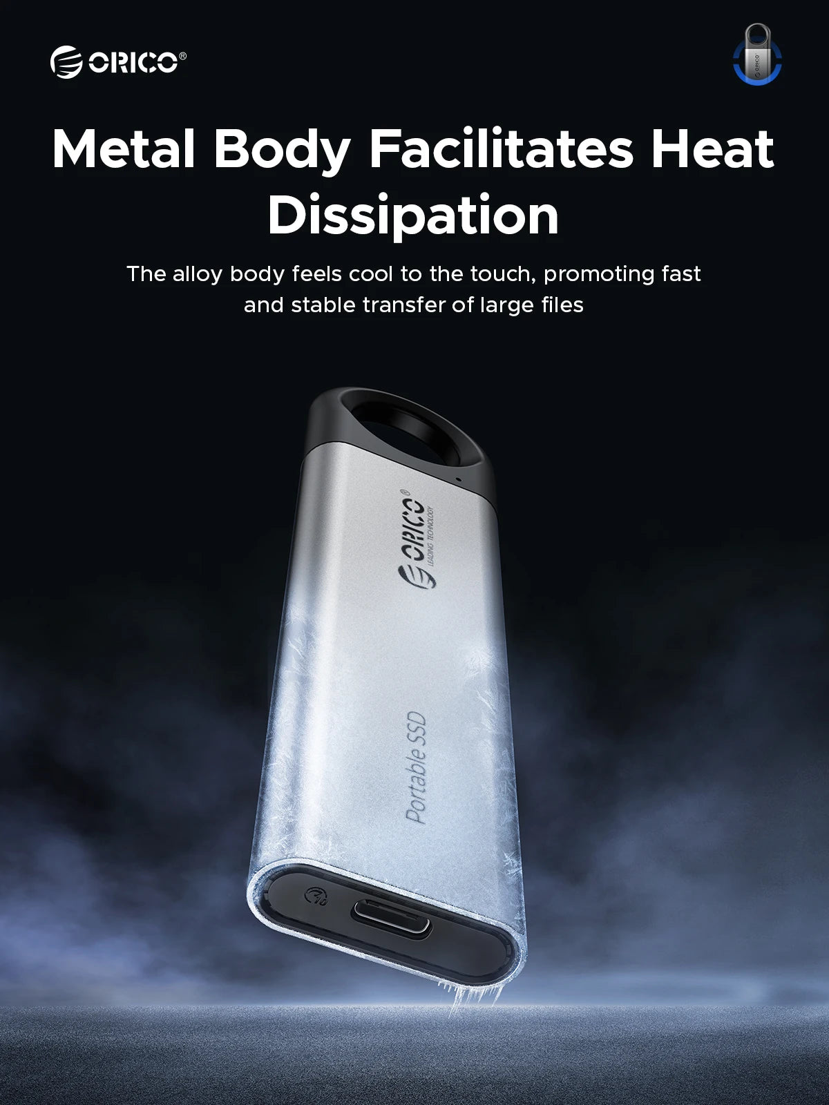 ORICO 1 TB externe SSD bis zu 1050 MB/s Design zum Aufhängen, tragbares Solid-State-Laufwerk, PSSD für Tablets, Laptops, C10
