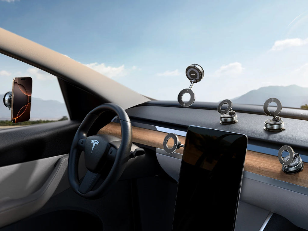 Joyroom Faltbarer magnetischer Autotelefonhalter, 360°-Drehung, Saugnapf-Autotelefonhalterung für iPhone 16-12 Serie 4,7-7'' Telefone