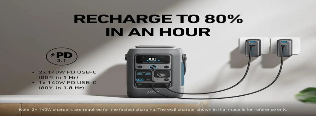 Anker SOLIX C300 DC Power Bank Station 288Wh Tragbares Kraftwerk 90000mAh Akku 300W Solargenerator für Camping Reisen