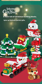 Weihnachtsgeschenke Micro Baustein DIY Domino Spiel Weihnachtsmann Rentier Urlaub Puzzle Montage Ziegel Tischdekoration Spielzeug