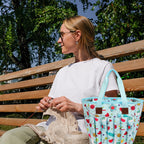 KOKNIT Strick-Tragetasche, Garn-Aufbewahrungstasche für Stricknadeln, Häkelnadeln und Nähzubehör, DIY-Nähset-Tasche für Mamas