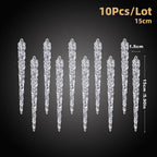 10 stücke Weihnachten Dekoration Acryl Klar eiszapfen Simulation Eis Weihnachten Baum Hängende Ornamente Winter Party Neue Jahr Decor Liefert