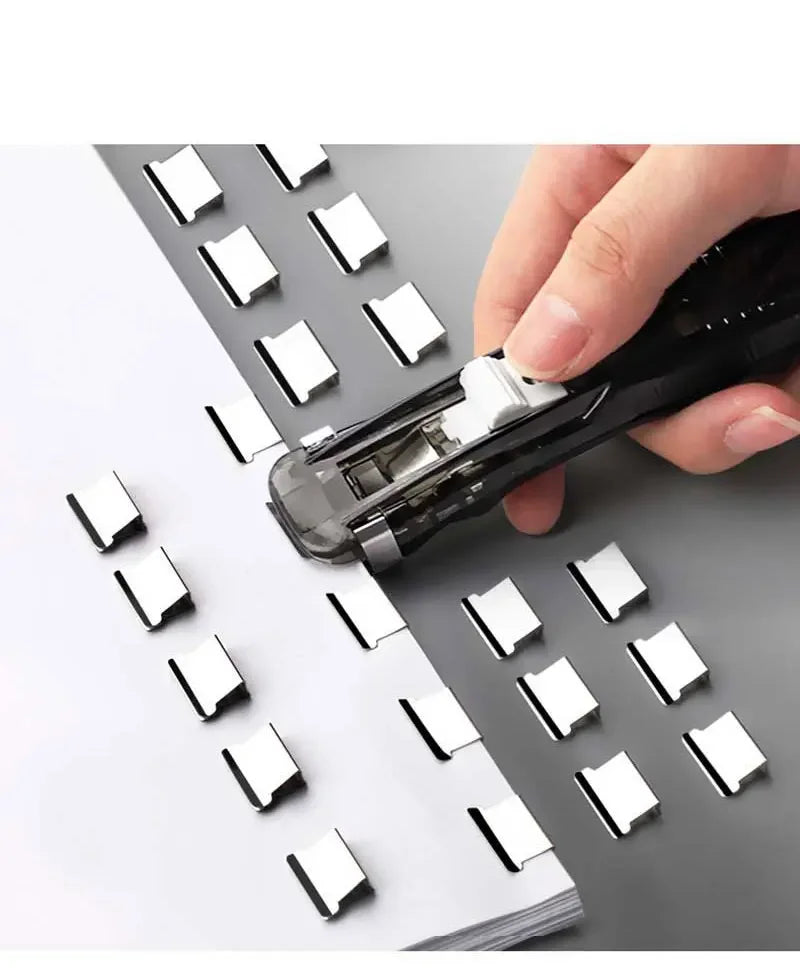 Mini Traceless Wiederverwendbare Hand Klemme Push Hefter Papier Buch Datei Büro Schule Student Binder Bindung Werkzeuge Liefert Zubehör