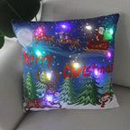 Neues leuchtendes Weihnachtslichtkissen, LED-Kissenbezug, superweiches Polyester, Heimdekoration, 45 cm