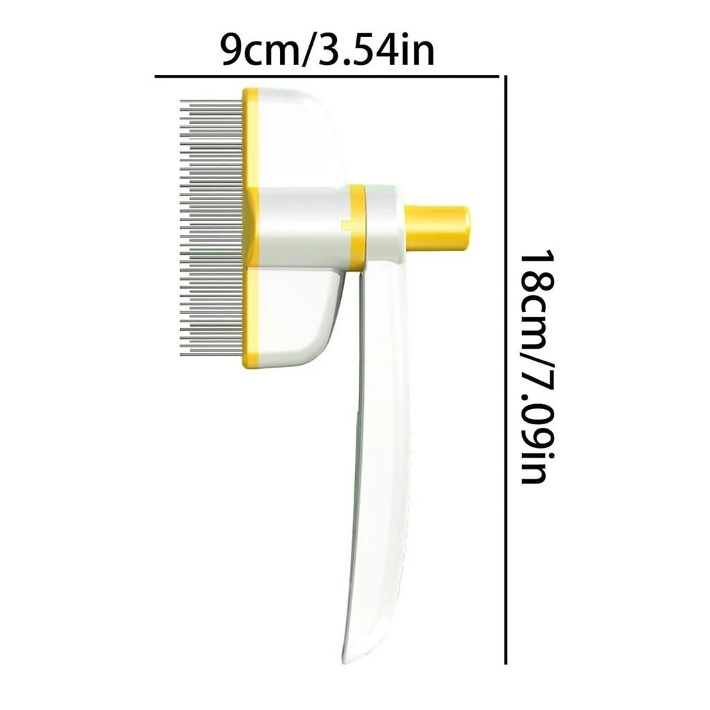 Pflegekamm für Haustiere – Haarkamm für Hunde |   Rotationsdesign Haustier-Ösenkamm mit Entriegelungstaste