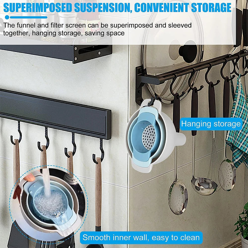 4-in-1-Küchentrichter zum Befüllen von Flaschen. Küchentrichter mit abnehmbarem Siebfilter, BPA-freier Öltrichter in Lebensmittelqualität