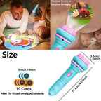 10-Karten-Cartoon-Projektions-Taschenlampe, 80 Muster, kreative Kinder-Taschenlampe, Spielzeugprojektor, Babyspielzeug, Gute-Nacht-Geschichten-Buch-Spielzeug