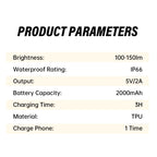 2-in-1-LED-Lampe, 2000 mAh, wiederaufladbar, Notlicht für den Außenbereich, IP66, wasserdicht, aufblasbar, faltbar, magnetisches Fülllicht, USB-Aufladung