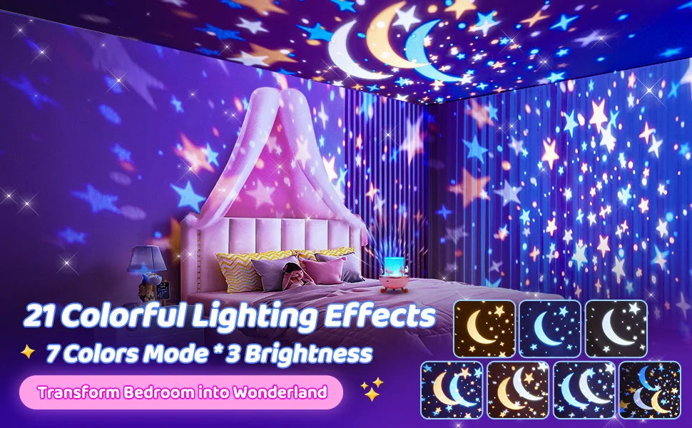 Sternprojektor für Kinder, 12 Filme, Sternlichter für Deckenprojektor, Baby-Nachtlampe mit Bluetooth-Lautsprecher, exquisite Geschenke