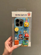 Mario iPhone Hülle 3D Block-Style – Cartoon, CE, für iPhone 12–17 Pro Max, Geschenk