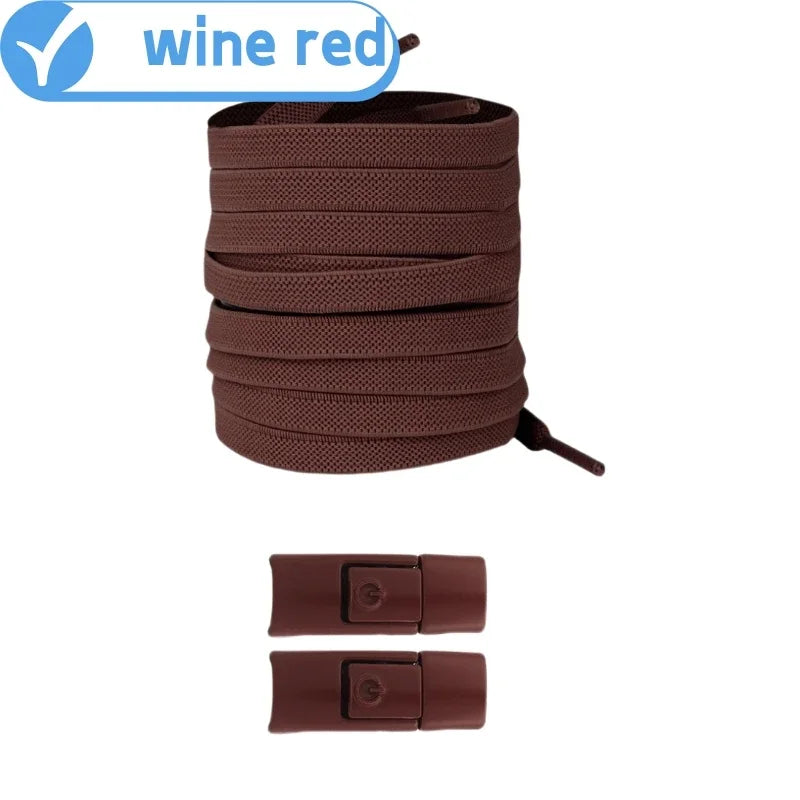 Neu ohne Krawatten, elastische Schnürsenkel, keine Krawatte, Schnürsenkel, Press-Lock-Schnürsenkel, Sneaker, Kinder und Erwachsene, 8 mm, verbreiterte flache Schnürsenkel für Schuhe