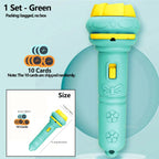 10-Karten-Cartoon-Projektions-Taschenlampe, 80 Muster, kreative Kinder-Taschenlampe, Spielzeugprojektor, Babyspielzeug, Gute-Nacht-Geschichten-Buch-Spielzeug