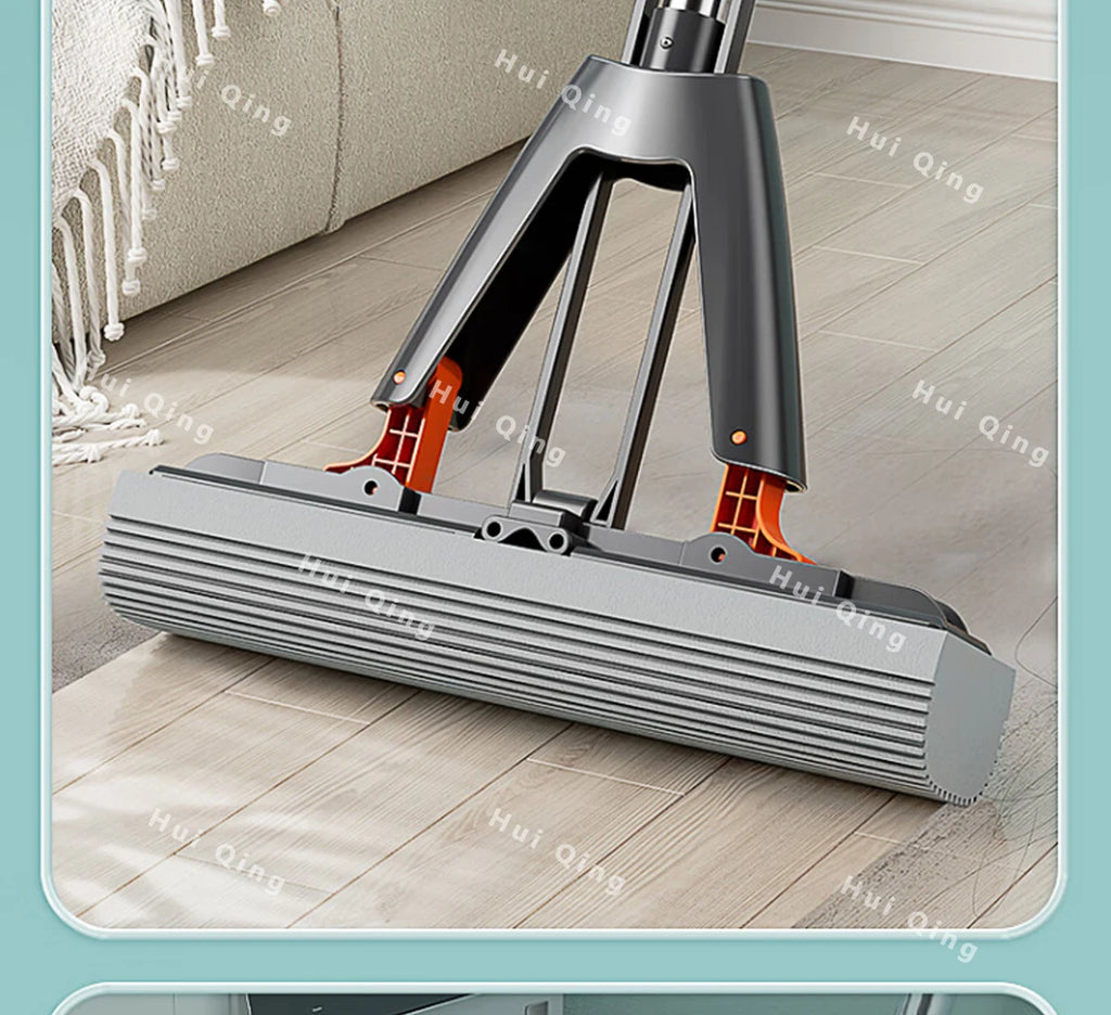 Gepresster selbstentleerender Gummi-Baumwollmopp, freihändiger magischer selbstreinigender Flachmopp, wiederverwendbarer Schwamm, Haushalts-Bodenreinigungswerkzeug