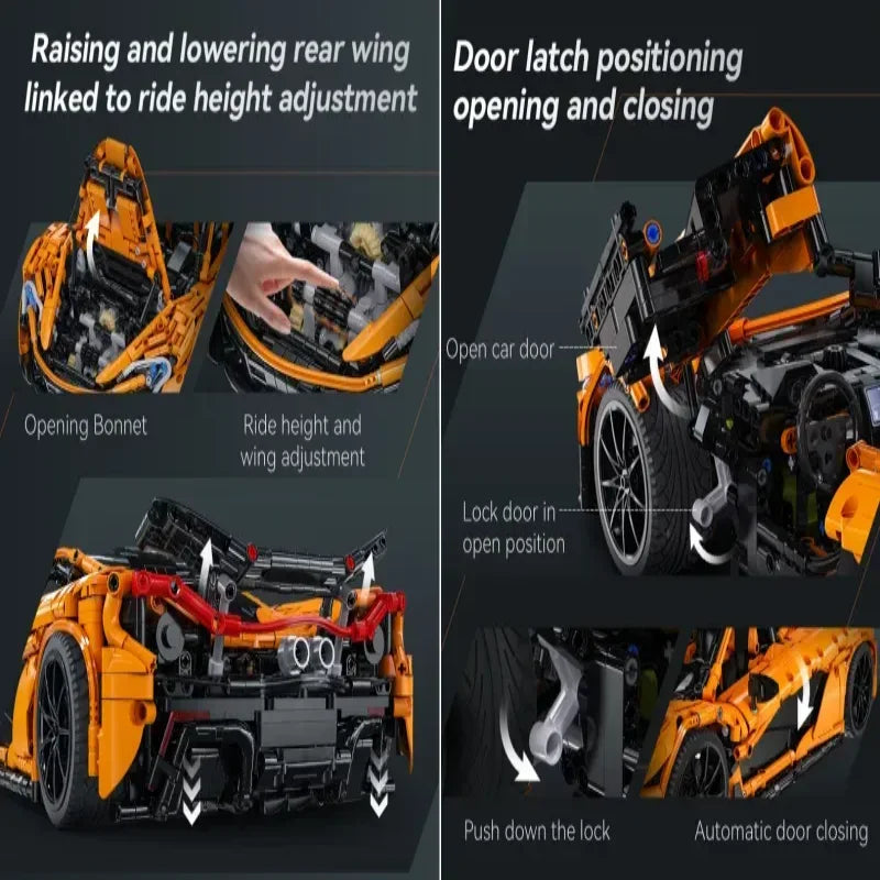 Cada 1:10 Moc Designer pvd lächelnder assassin super Rennwagen, Modellbausteine, v8 Zylinder, auto, Geschwindigkeit, Fahrzeugspielzeug für kinder