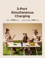 UGREEN Nexode 165W Power Bank 20000mAh Chargeur Portable 100W Max PD3.0 Batterie Externe Câble Intégré pour Ordinateur Portable Téléphone Portable