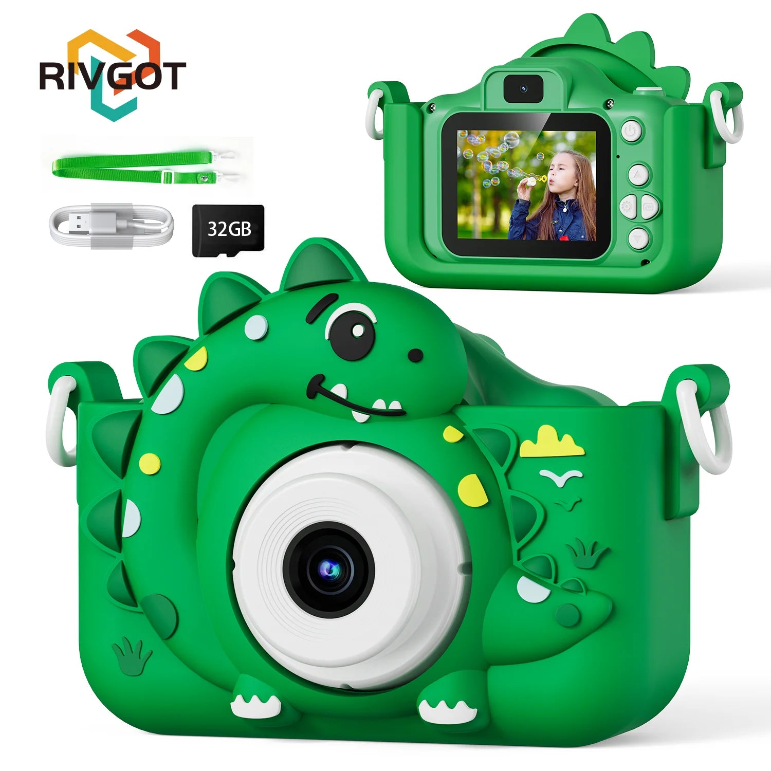 Kinder Digitalkamera mit 32G Karte Spielzeug Mädchen Junge 1080p HD-Bildschirm Outdoor Cartoon Dinosaurier Kamera Fotografie Video Geburtstagsgeschenke