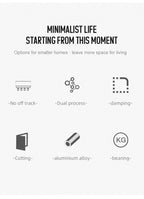 Möbelbeschläge in Sondergröße, Schlafzimmer, Aluminium, eingebetteter Kleiderschrank, Platzierungstür, koplanare Dämpfung, Schiebesystem