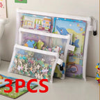 Mesh Zipper- File Bag, Spielzeug Aufbewahrungstasche, Baustein/ Puzzle Unterverpackung Tasche, Kinder Reißverschluss transparent Finishing Aufbewahrungsbox