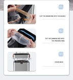 50l 60l Küche Smart Mülleimer Edelstahl Abfallbehälter automatische Mülleimer große Smart Eimer Müll Haus Papierkorb