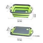 Zusammen klappbares Schneidebrett mit Sieb Multifunktions-Silikon-Falt schneide brett Geschirr wanne Becken Sieb Aufbewahrung skorb