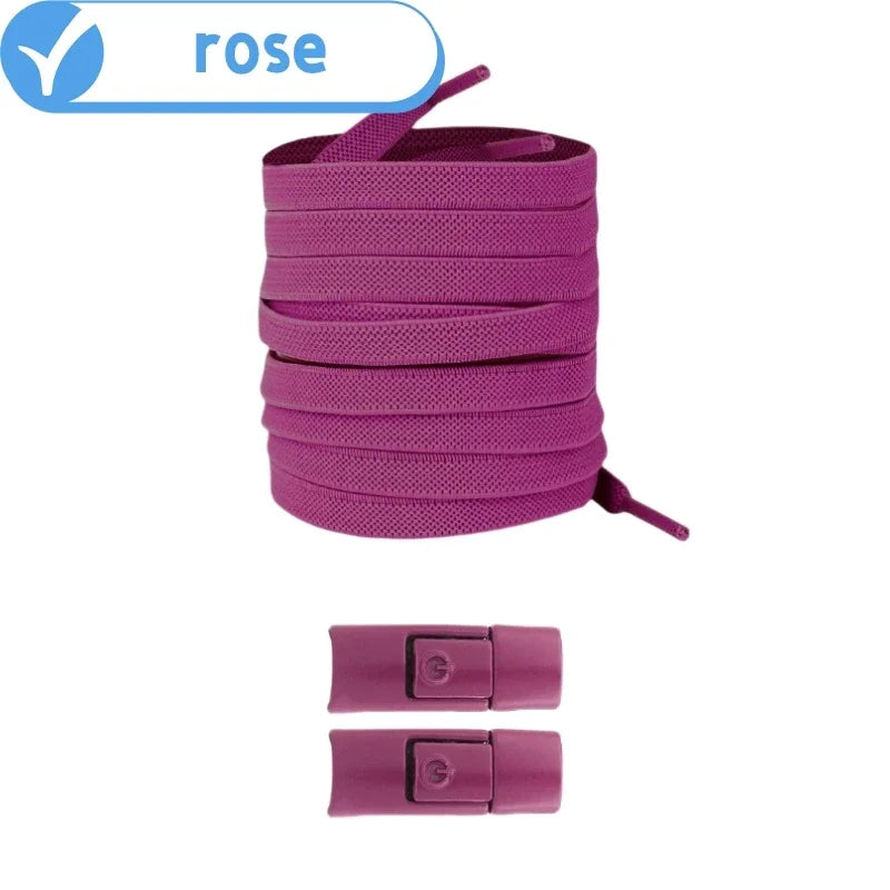 Neu ohne Krawatten, elastische Schnürsenkel, keine Krawatte, Schnürsenkel, Press-Lock-Schnürsenkel, Sneaker, Kinder und Erwachsene, 8 mm, verbreiterte flache Schnürsenkel für Schuhe