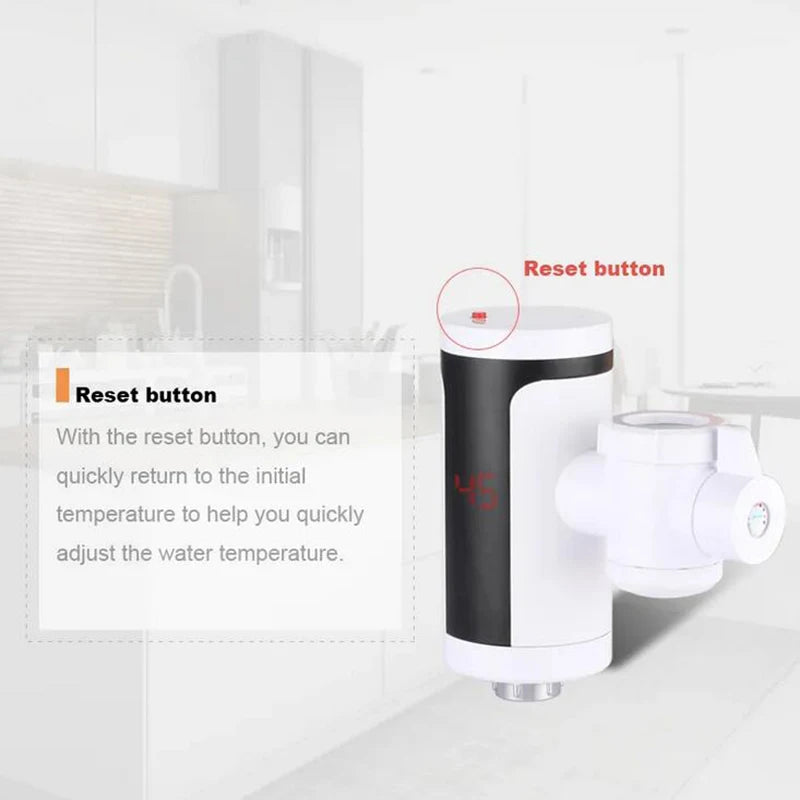 ATWFS 3300 W Instant-Warmwasserhahn, elektrischer Wasserhahn, moderner Durchlauferhitzer, Wasserhahn für die Küche, Warmwasserbereiter