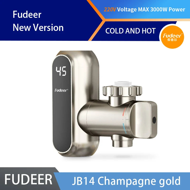 Fudeer 3400 W 220 V Elektrische Küche Warmwasserbereiter Wasserhahn Instant Hot Edelstahl Wasserhahn Heizung Kaltheizung Wasserhahn