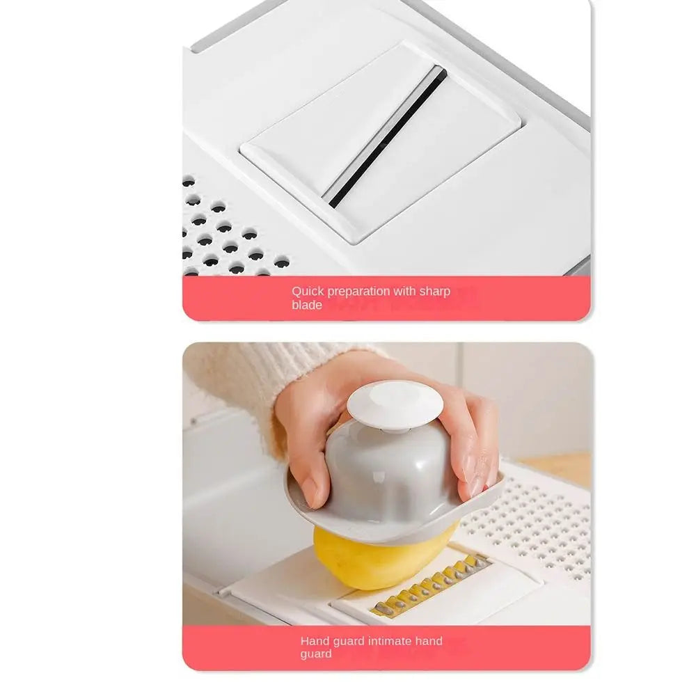 Vielseitiger manueller Gemüseschneider, Schäler, Werkzeug mit Ablagefach, Küchenhelfer, effizienter tragbarer Karottenzerkleinerer
