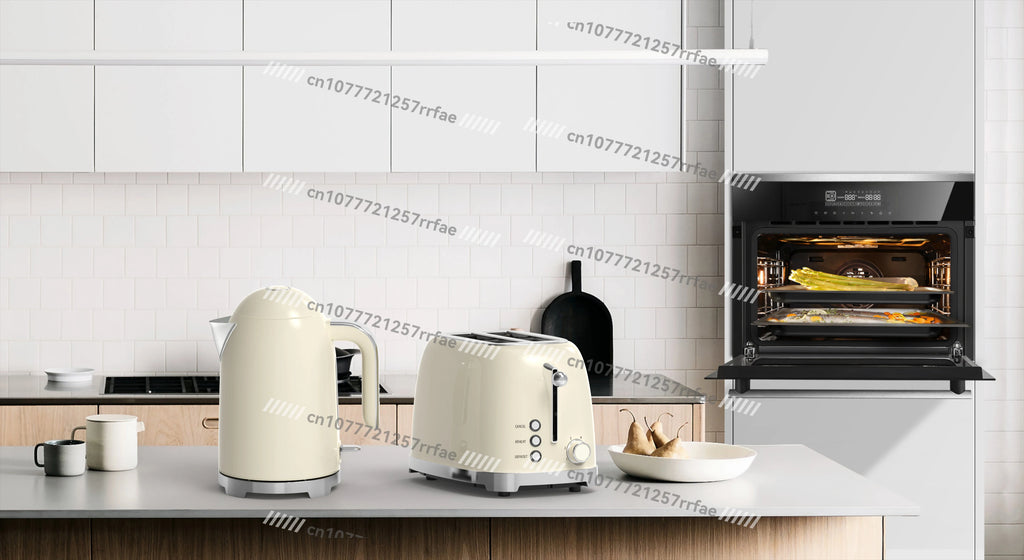 Kaffeemaschine Haushaltsgeräte Set Retro Toaster Edelstahl Elektrische Kaffeemaschine und Toaster Set