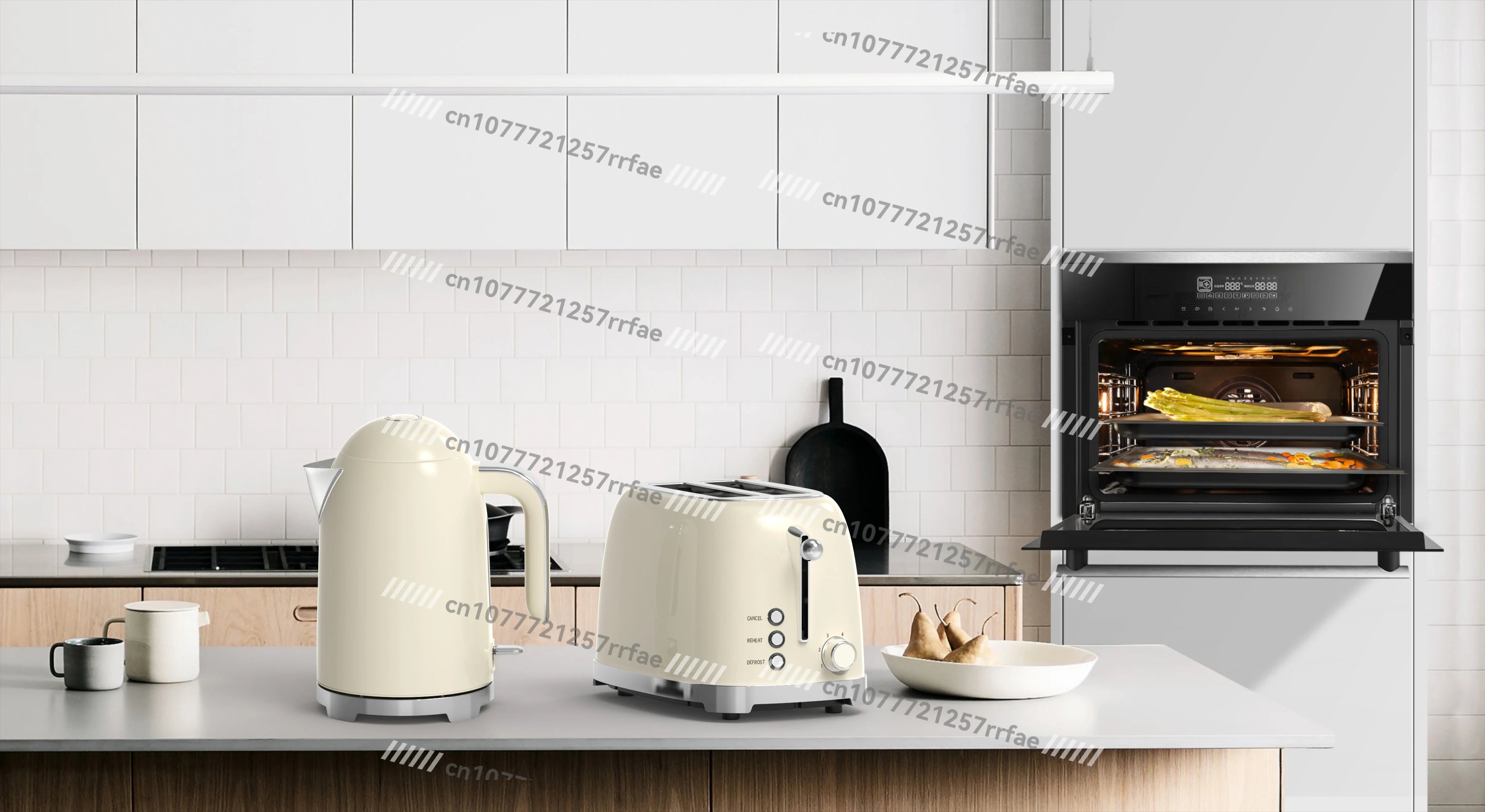 Kaffeemaschine Haushaltsgeräte Set Retro Toaster Edelstahl Elektrische Kaffeemaschine und Toaster Set