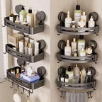Badezimmer-Ecklagerregal, Saugnapf, Halterung an der Wand, Dusch-Caddy-Box, abnehmbares Badezimmer, Küche, Toilette, Organizer-Rack