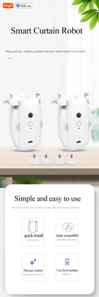 Tuya Smart WiFi Vorhangroboter (mit Gateway), APP-Fernbedienung, Sprachsteuerung, inklusive Zubehör für T/U-Vorhangschienen