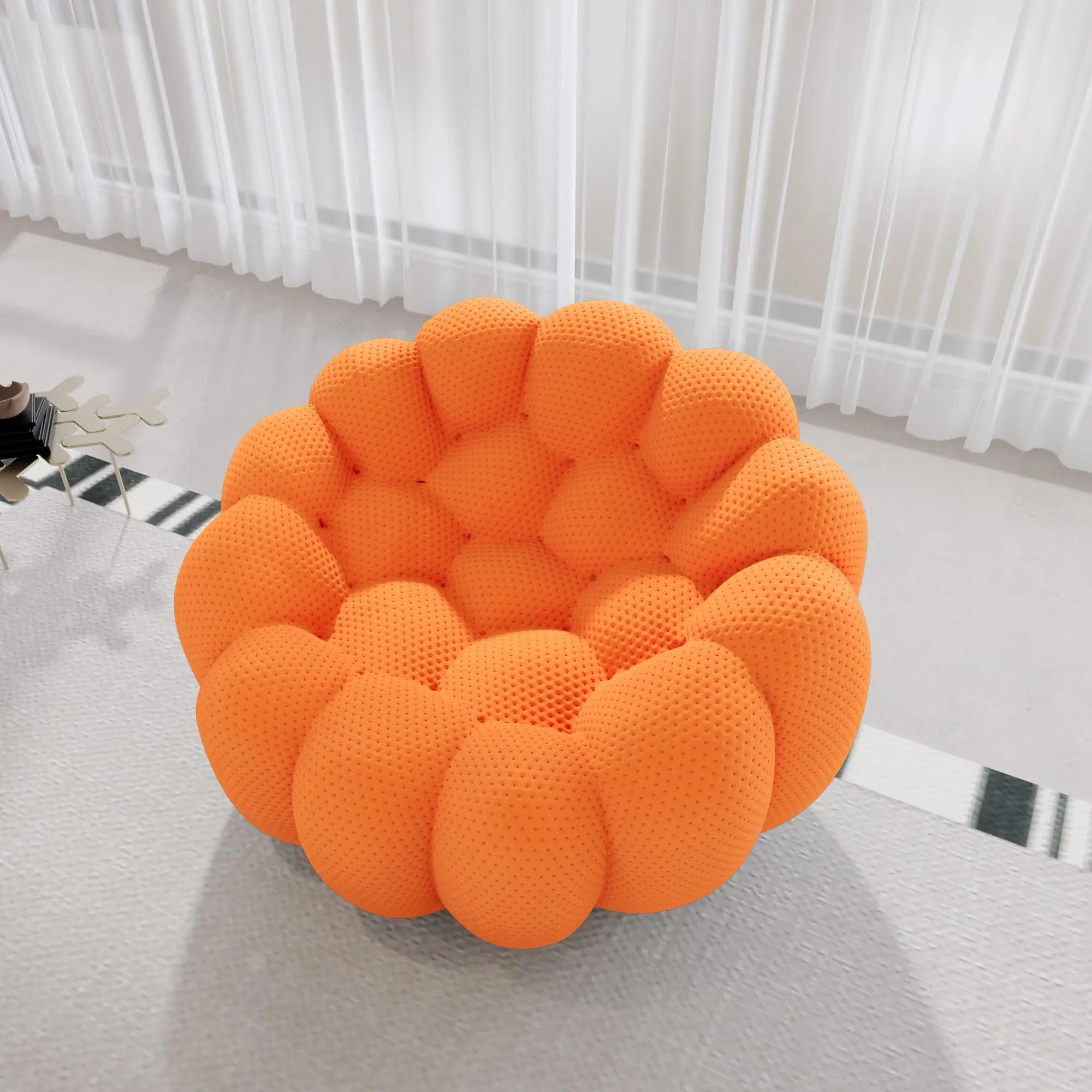 Einzelsitz-Kürbis-Lazy-Sofa kann zurücklehnen werden. Designer Rochburg-Fußballsofa für Balkon, Schlafzimmer, bequeme Lounge-Couch