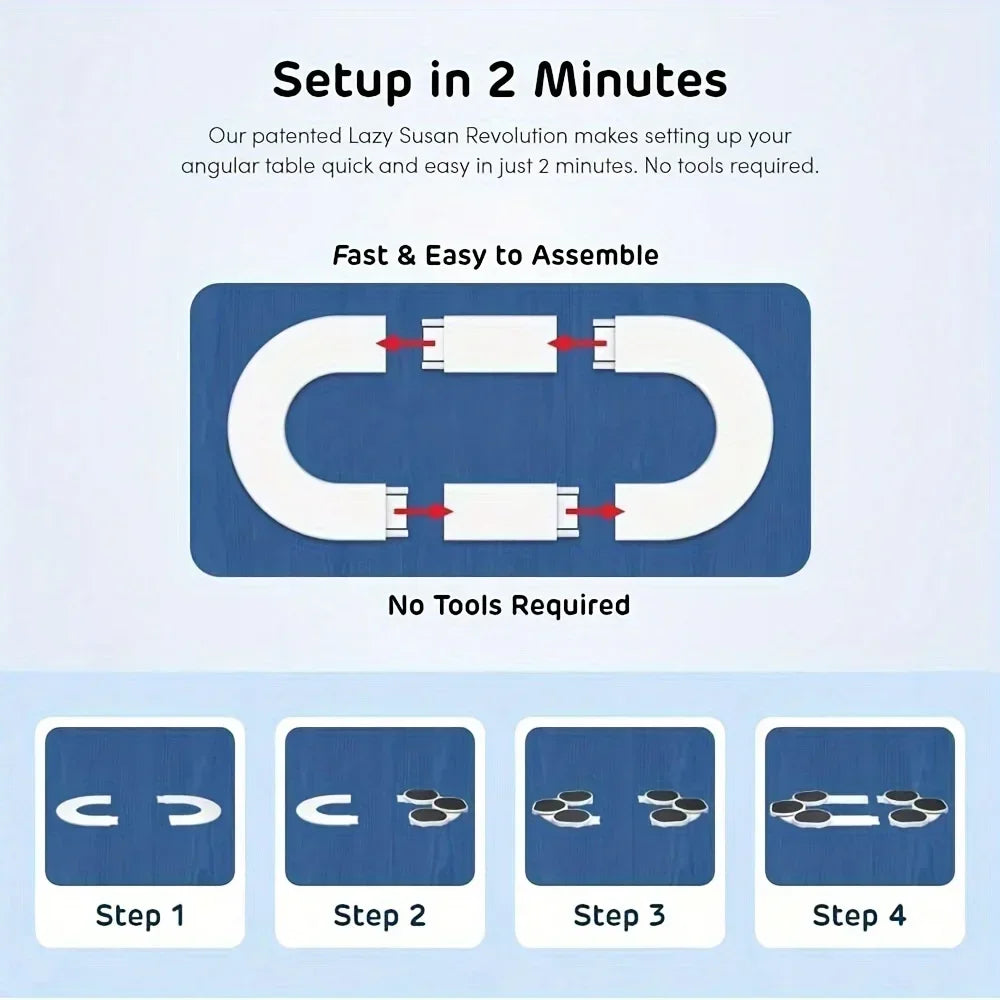 Drehteller für Küche, Esstisch, Drehteller für Küchenarbeitsplatte, 360-Grad-Drehung, vielseitig, hitzebeständig, für rechteckigen Tisch