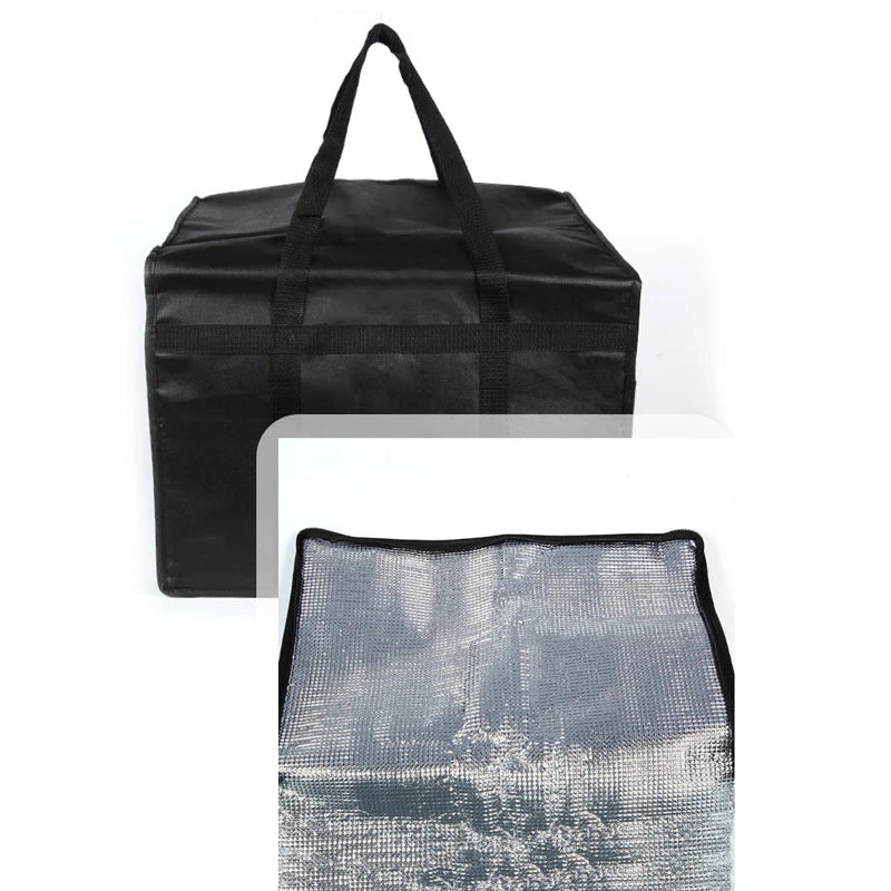 Isolierte, wasserdichte, wiederverwendbare Lebensmittelliefertasche, tragbare Tragetasche für die Aufbewahrung heißer und kalter – ideal für Pizza, Lebensmittel und Pickn