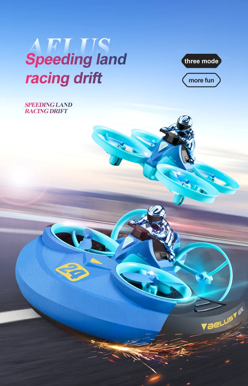 4DRC Mini RC Drohne Höhe halten Headless Modus 3 in 1 Meer Land Luft Flug 2,4G Fernbedienung Quadcopter Boot RC Hubschrauber Spielzeug