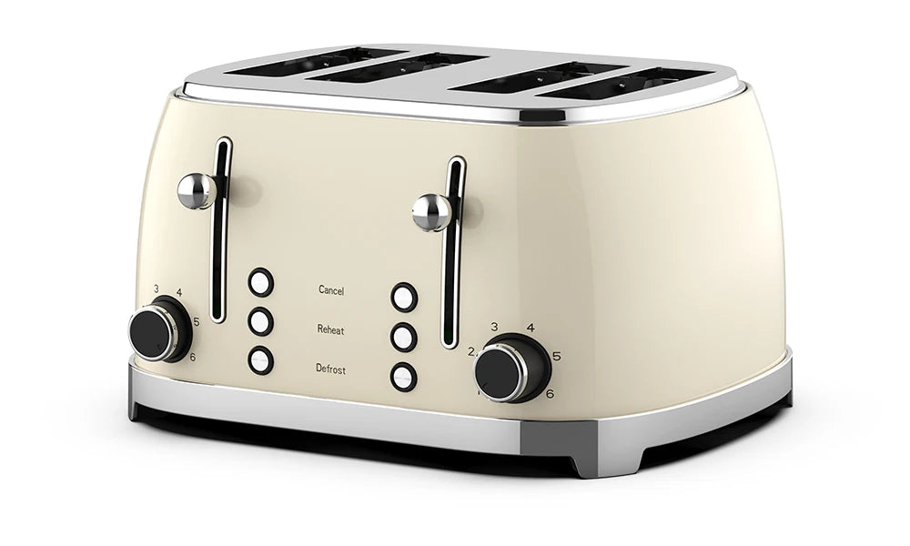 Retro-Frühstücksset, Geräte, 4-Scheiben-Toaster, elektrischer Wasserkocher und Toaster-Set, Saftmixer
