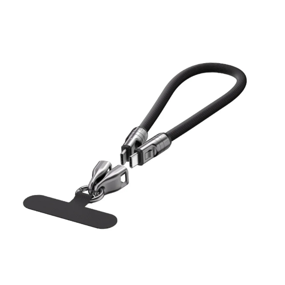 240W USB-C Schnellladekabel mit Umhängeband – 2-in-1, PD3.0, 0,3m oder 1,2m, 4 Farben