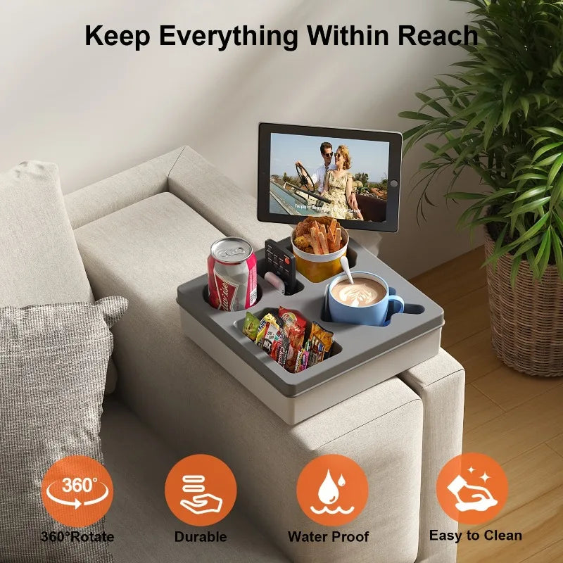 1 stücke Silikon Sofa Tasse Halter Tablett Tragbare Strand Camping Snack Lagerung Organizer Nicht-Slip Wiederverwendbare Couch Armlehne Zubehör