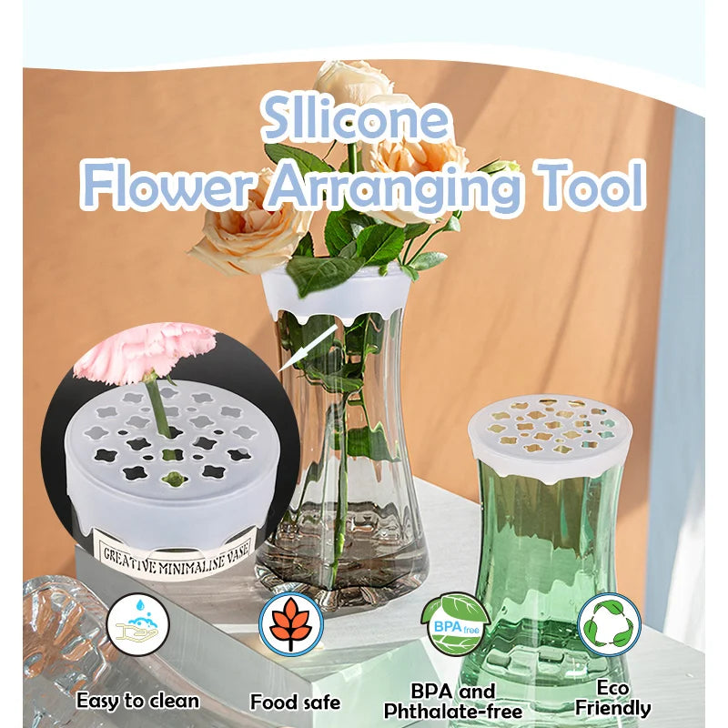 Silikon-Blumengitter für Vasen – Flexibler Blumenstielhalter, Wasserdicht & Wiederverwendbar | DIY