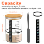 900 ml Sauerteig-Starterglas-Set, klares Glas, hitzebeständig, Sauerteig-Starterbehälter, Backen, Gärglas, Lebensmittelaufbewahrung