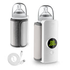 Rbefeuly Tragbarer Flaschenwärmer 6000mAh – USB, 48h Warmhalten, Temperaturkontrolle, Weiß