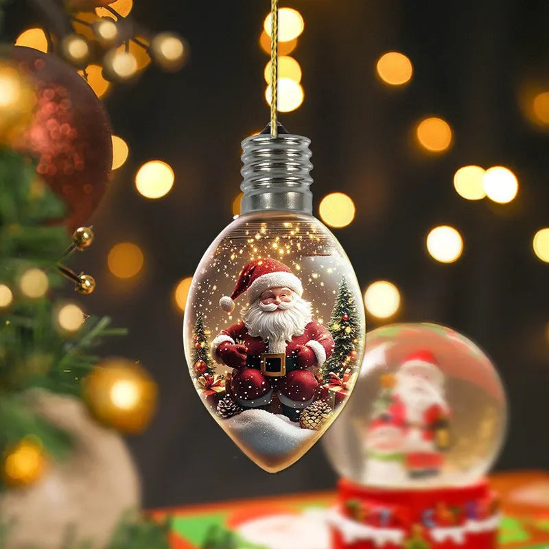 6 Stück Wunschflasche Weihnachtsbaum Anhänger Dekoration Acryl Weihnachtsanhänger Kinder Geburtstag Party Geschenke Weihnachtsschmuck