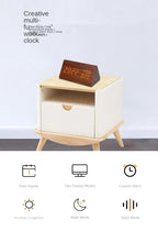 Réveil LED pour étudiant, horloge murale simple, affichage de la température, contrôle du son, horloge de table, bureau, décoration d'intérieur, jardin